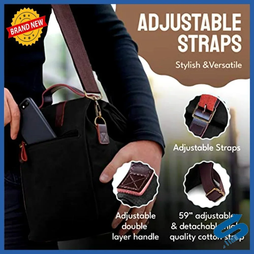 Insulated Lunch Tote Bag Leak Proof Reusable Waxed Canvas Cooler Work Travel